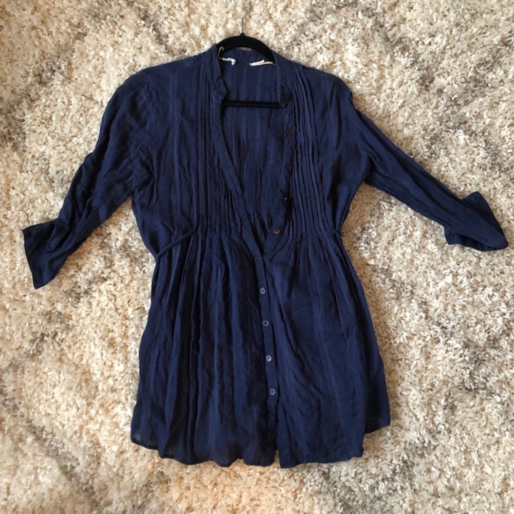 KIMCHI BLUE Navy Tunic with pleating